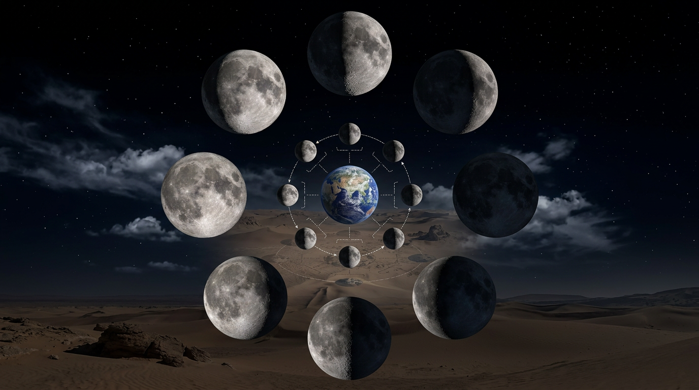 Moon over the desert